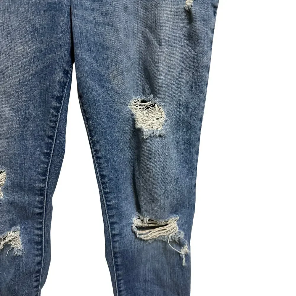 Children's Place Girls Jeggings Jeans Size 8 Distressed Blue Stretch Jeans Rips